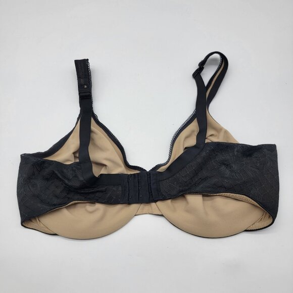 LILYETTE Bra Womans 42DD Light Black Lined Underwire‎ Style 0412 Floral Lace - Picture 3 of 5